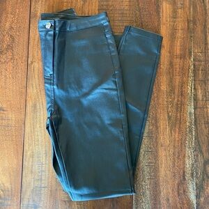 Parisian Faux Leather Pants - Size 2